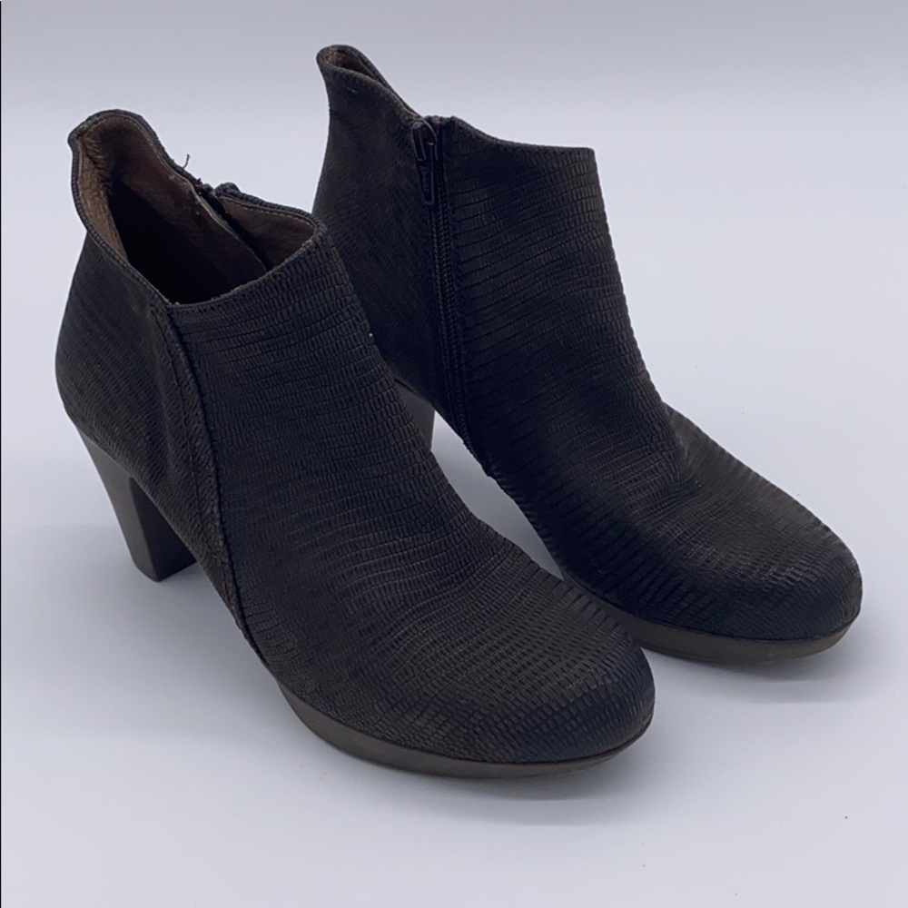 Wonders Brown Suede Faux Python Ankle Boots 37